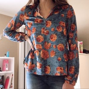 Charlie O by Kinnucans Velvet Blouse
